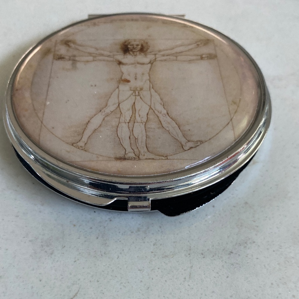 Vintage Compact Mirror Da Vinci Vitruvian Man - Picture 9 of 9